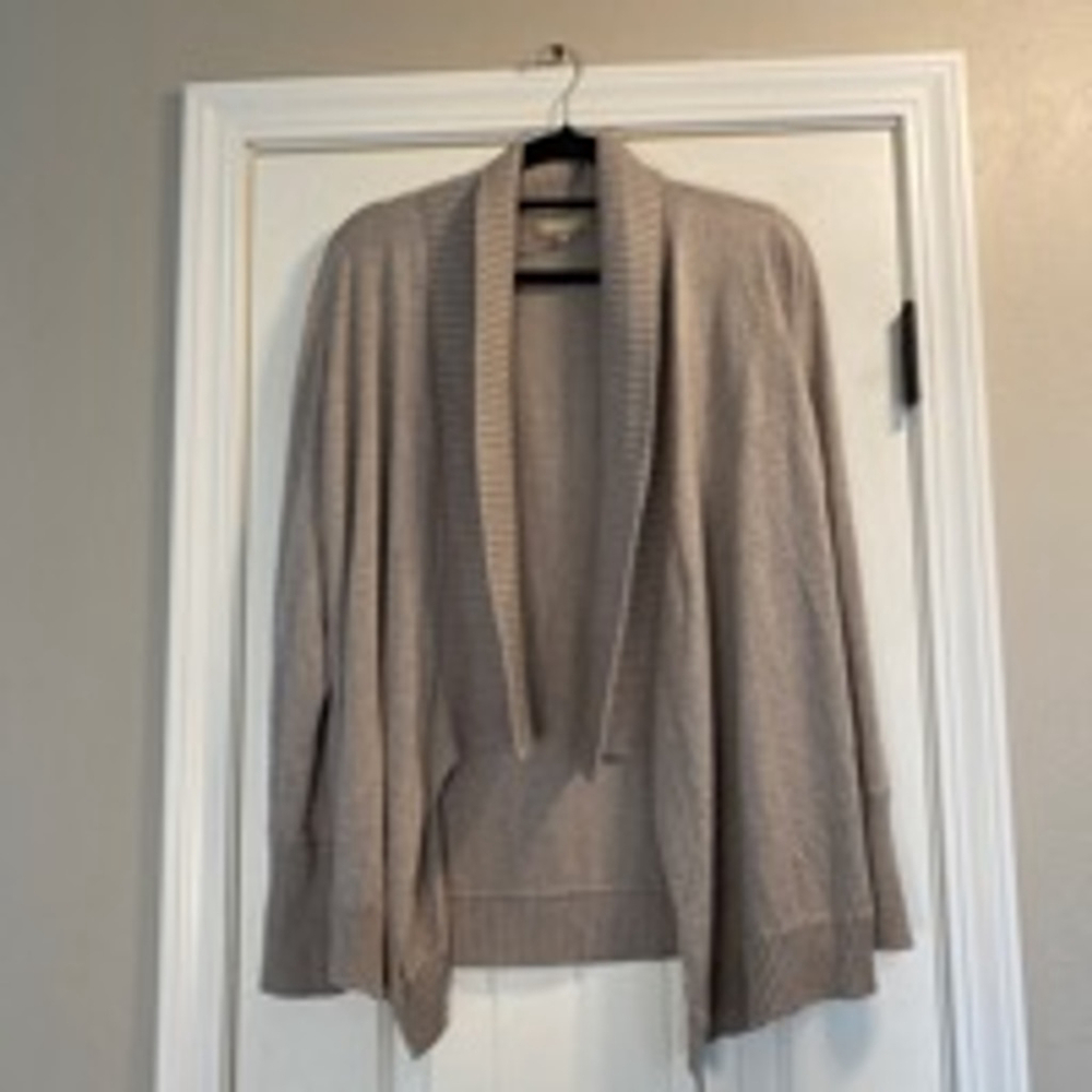 Women's Joan Vass Studio Beige Cardigan Size L